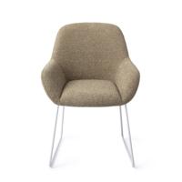 Jesper Home Eetkamerstoel 'Kushi' Slide White, kleur Moss Meadow