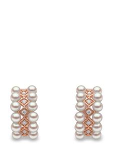 Yoko London boucles d'oreilles en or rose 18ct pavées de diamants