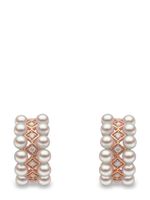 Yoko London boucles d'oreilles en or rose 18ct pavées de diamants