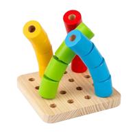 Bigjigs houten wankel-pinnenbord, 17dlg.