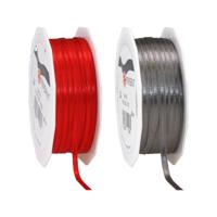 Cadeaulint/sierlint pakket - antraciet/rood - 3 mm x 50 meter - Hobby/decoratie/knutselen