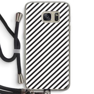 Strepen zwart-wit: Samsung Galaxy S7 Transparant Hoesje met koord