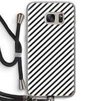 Strepen zwart-wit: Samsung Galaxy S7 Transparant Hoesje met koord