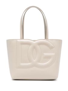 Dolce & Gabbana small DG logo leather tote bag - Tons neutres