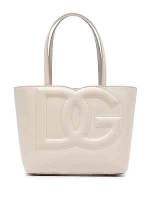 Dolce & Gabbana petit sac cabas en cuir à logo DG - Tons neutres