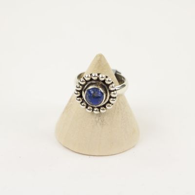 Zilveren Ring met Lapis Lazuli Maat 19,5 - Model 1 (Sterling Zilver 925)