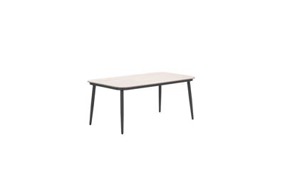 Diamo- Teramon lounge dining tuintafel 160 x 90 x 69cm carbon black teak look