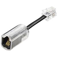 Renkforce Snoerontwarder Adapter [1x RJ10-stekker 4p4c - 1x RJ10-bus 4p4c] 3.00 cm Zwart (transparant) - thumbnail