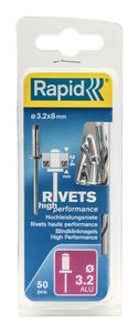 Rapid blindklinknagel alu + drill 3.2x8mm (50st)