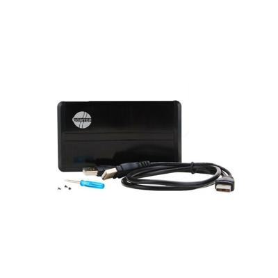 2.5" IDE behuizing, USB2.0, Aluminium zwart