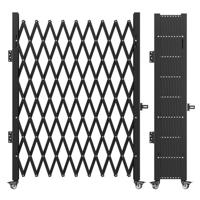 VEVOR enkele opvouwbare veiligheidspoort vouwdeur, accordeon stalen veiligheidspoort, flexibele uitbreidbare veiligheidspoort, 360 ° rollende barricadepoort, schaarpoort / deur met hangslot