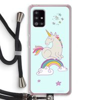 Regenboog eenhoorn: Samsung Galaxy A51 5G Transparant Hoesje met koord Regenboog eenhoorn: Samsung Galaxy A51 5G Transparant Hoesje met koord