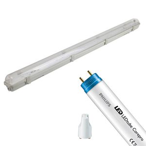 LED TL Armatuur met T8 Buis - Aigi Hari - 120cm Enkel - Philips - CorePro LEDtube EM 865 - 14.5W - Helder/Koud Wit 6500K