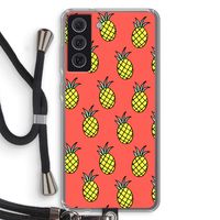 Ananas: Samsung Galaxy S21 FE Transparant Hoesje met koord