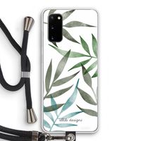Tropical watercolor leaves: Samsung Galaxy S20 Transparant Hoesje met koord