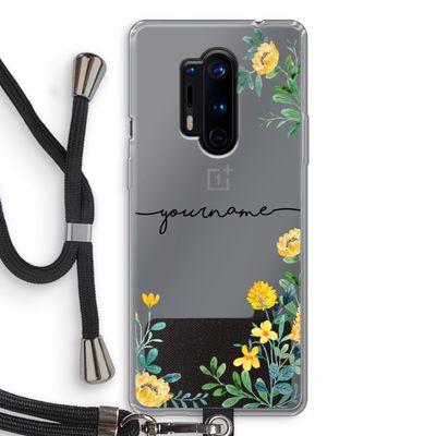 Gele bloemen: OnePlus 8 Pro Transparant Hoesje met koord