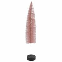 Countryfield kerstboom op voet glitter oudroze 40 cm | 12 stuks