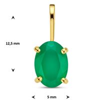 Hanger Fantasie geelgoud-agaat 0,65 ct groen 5 X 12,5 mm - thumbnail