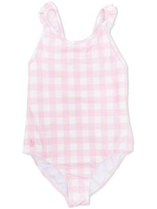 POLO RALPH LAUREN KIDS maillot de bain volanté à carreaux - Rose