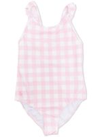 POLO RALPH LAUREN KIDS maillot de bain volanté à carreaux - Rose