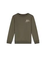 Malelions winter sweater jongens - groen/beige - signature, gestreept