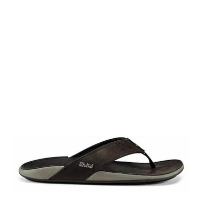 Olukai Nui nubuck teenslippers donkerbruin
