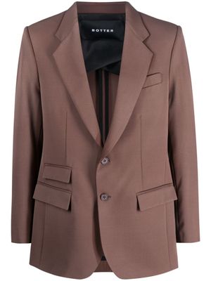 Botter blazer en laine à simple boutonnage - Marron