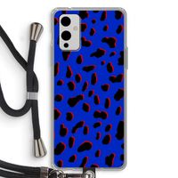 Blue Leopard: OnePlus 9 Transparant Hoesje met koord