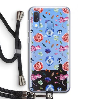 Bloemetjes: Samsung Galaxy A40 Transparant Hoesje met koord