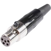 Hicon HI-XMCF5 Miniatuur-XLR-connector Bus, recht Aantal polen: 5 Zilver 1 stuk(s) - thumbnail