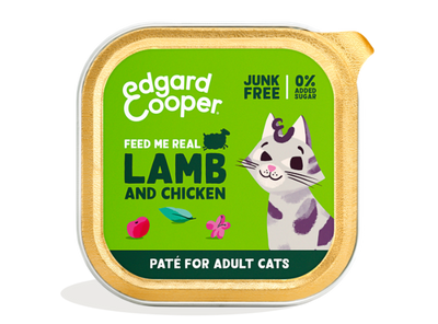 Edgard & Cooper lam en kip paté kat natvoer kuipjes 16 x 85gr