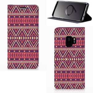 Samsung Galaxy S9 Hoesje met Magneet Aztec Paars