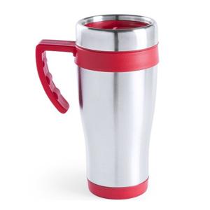 RVS thermosbeker/warmhoud koffiebeker - rood - 500 ml - Isoleerbekers/reisbekers