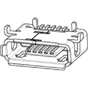 Micro USB Bus 47589-0001 Molex 1 stuk(s)