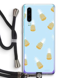 Ananasjes: Huawei P30 Transparant Hoesje met koord