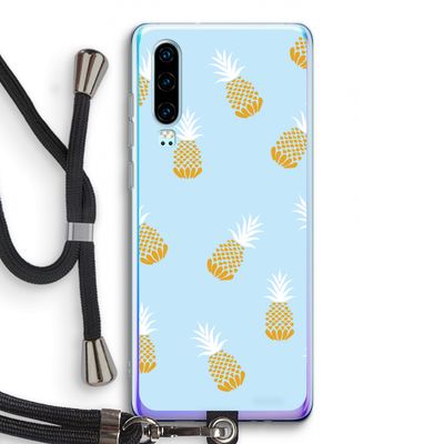 Ananasjes: Huawei P30 Transparant Hoesje met koord