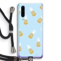 Ananasjes: Huawei P30 Transparant Hoesje met koord