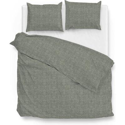 Dekbedovertrek Lino Katoen Army Green Effen 240x200 Cm Zo!Home - Dekbed-Discounter.nl