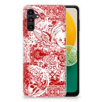 Silicone Back Case Samsung Galaxy A13 | A04s Angel Skull Rood