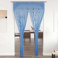 VidaXL Gordijn macramé 140x240 cm katoen blauw