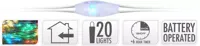 Kerstverlichting LED zilverdraad 20 lampjes 1m, multicolor