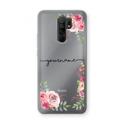 Rozen: Xiaomi Redmi 9 Transparant Hoesje