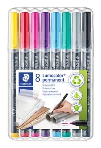 Viltstift Staedtler Lumocolor 317 permanent M set ÃƒÆ' 8 kleuren