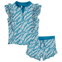 Playshoes zwemset Flowers Petrol-122-128