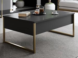 Salontafel LUXANA 90 cm antraciet/goud