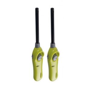 Set van 2x stuks lime groene barbecue aanstekers/gasaanstekers navulbaar 26 cm