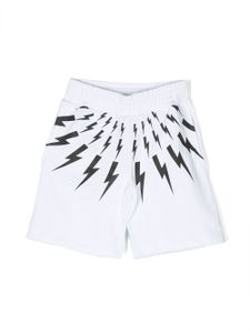 Neil Barrett Kids short de sport à logo imprimé - Blanc