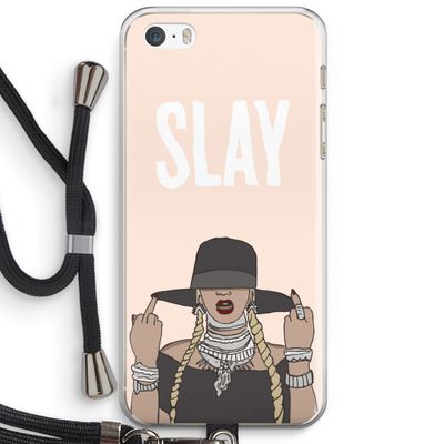 Slay All Day: iPhone 5 / 5S / SE Transparant Hoesje met koord