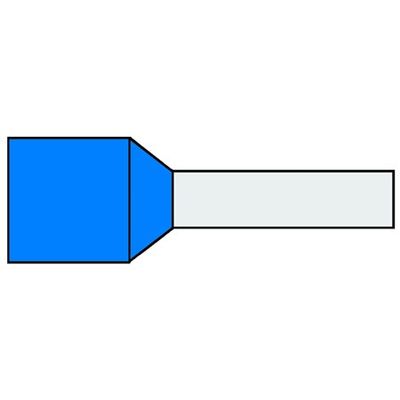 Geïsoleerde Adereindhuls 0,25qmm Blauw penlengte = 8mm