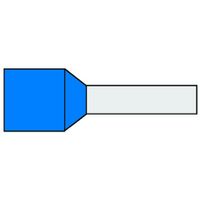 Geïsoleerde Adereindhuls 0,25qmm Blauw penlengte = 8mm
